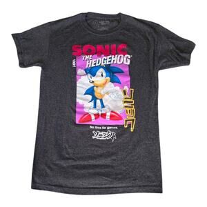 Sonic The Hedgehog No Time For Games T-Shirt Dark Gray Adult M